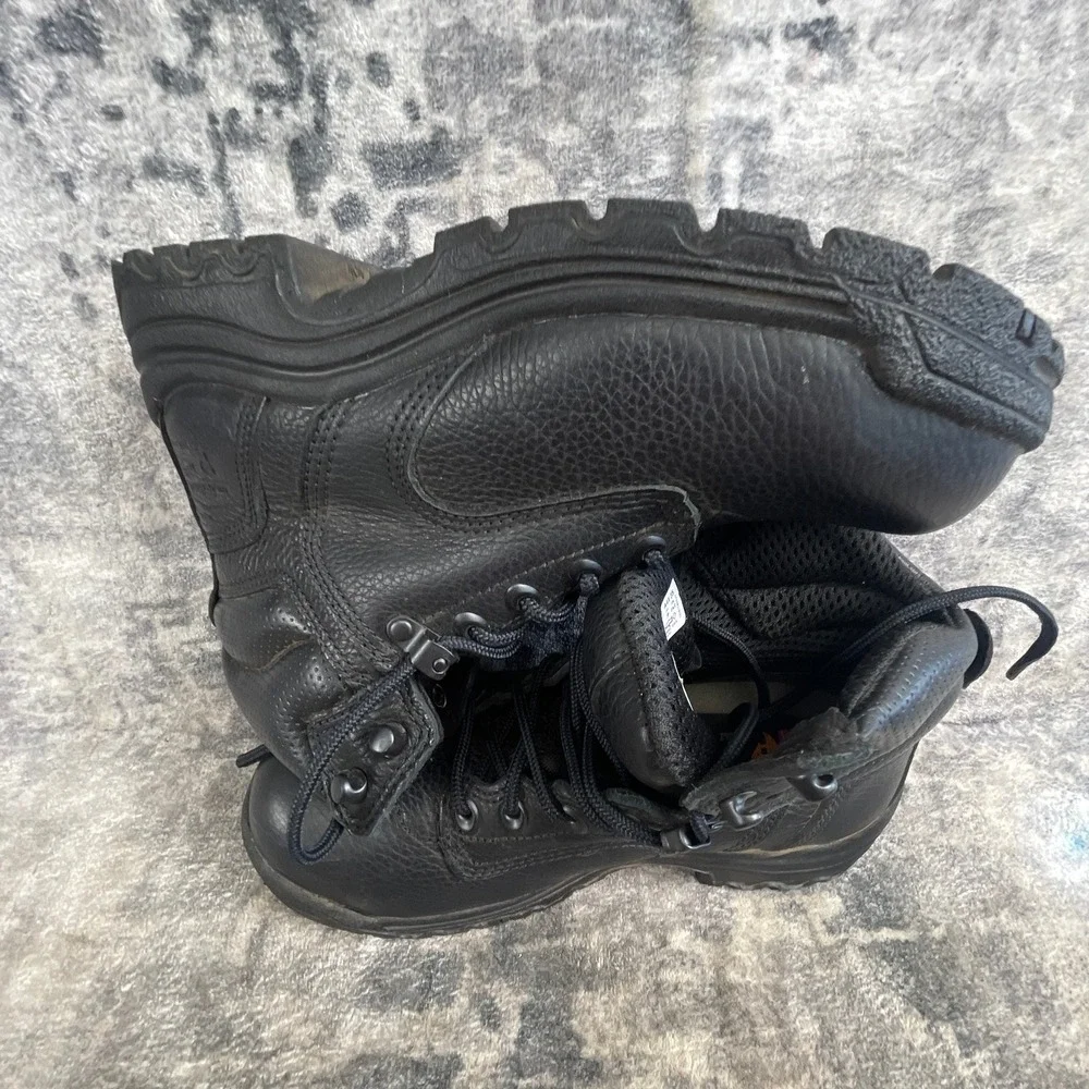 Timberland Pro Mens 7.5 Work Shoes Solid Black Leather Industrial Safety Boots